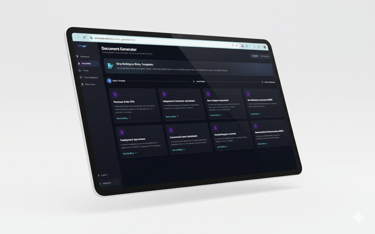 Step 1: Selecting the document template