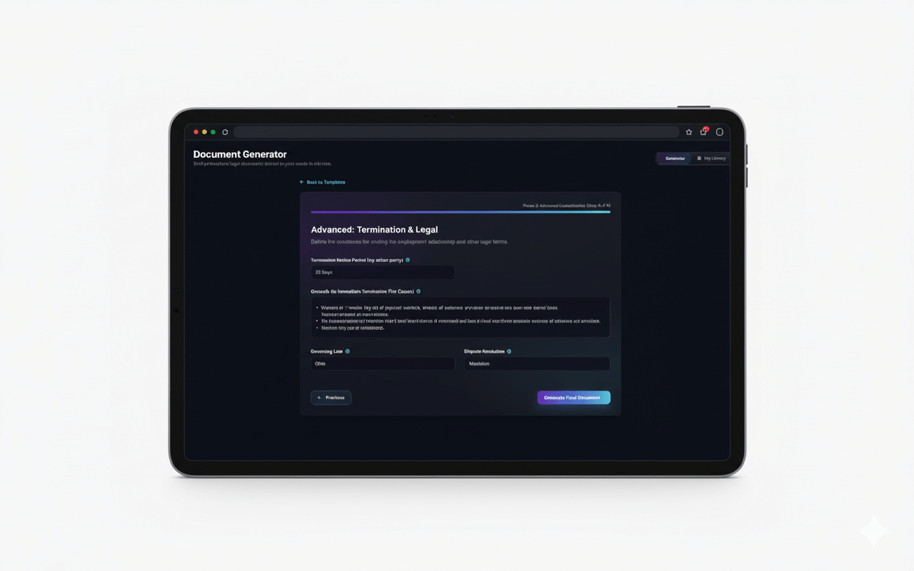 Step 3: AI Drafting the document with activity stream